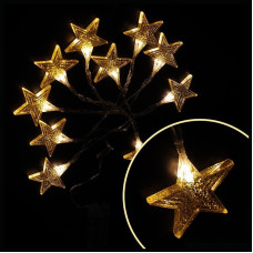 Гирлянда светодиодная "Звезды" 10LED р.6*6*0,7см, 1,75м, цвет золото,пит.2шт AA (в комплект не вход) Гирлянда светодиодная "Звезды" 10LED р.6*6*0,7см, 1,75м, цвет золото,пит.2шт AA (в комплект не вход)