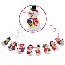 Гирлянда бумажная "Веселые снеговички" фигурки: 18*21см х 8 шт, длина 3м 12/144