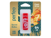 Perfeo USB флэш-диск 64GB C04 Red Dragon 10/100