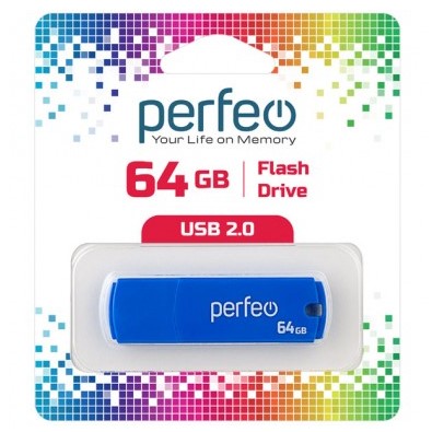 Perfeo USB флэш-диск 64GB C05 Blue 10/100