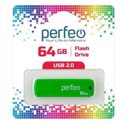 Perfeo USB флэш-диск 64GB C05 Green 10/100