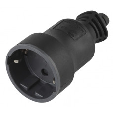 Кабельная розетка ЭРА R4(В) с/з 16A, прямой ввод, черная /10