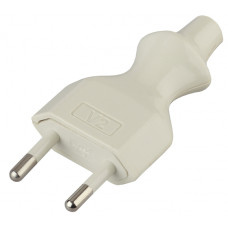 Вилка б/з ЭРА 10А белая V2 /10 /мин.пар.2шт