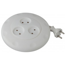 Удлинитель ЭРА UR-3-3m-W 3гн, 3м, 2x0.75мм2,  рулетка, (без заземл.,)