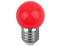 ЭРА Лампа светодиодная LED 4SMD Р45-1W-E27  ERARL45 (диод. шар, красный) СТАНДАРТ