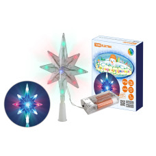 Декоративный элемент на ёлку светодиодный "Звезда" 9LED, 20см, мультиколор, 2хAA , TDM 1/48