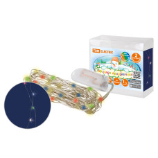 Гирлянда светодиодная "Роса20" 20LED, 2м, многоцвет., 2хCR2032 , TDM 24/96