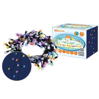 Гирлянда светодиодная "Шарики" 100LED, 10м, многоцв., каучук чер., посл.подключ.,250 В,IP65,TDM 1/12