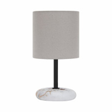 Настольный светильник с абажуром LEEK TL HELEN 01 WHITE GOLD E14 60Вт 120х120х210мм, бело-золотой