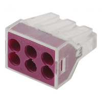 Клемма ЭРА СМК, NO-222-28 серия 106, 6 отверстий, 1.0-2.5мм2 (1 упак. 4 шт.)