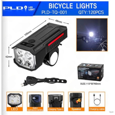 Фонарь PLD-TQ-001, type-c, звонок, кабель Фонарь PLD-TQ-001, type-c, звонок, кабель