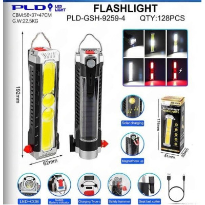 Фонарь кемпинговый PLD-GSH-9259-4, яркий, инд. батареи, type-c, магнит, солн. батарея Фонарь кемпинговый PLD-GSH-9259-4, яркий, инд. батареи, type-c, магнит, солн. батарея