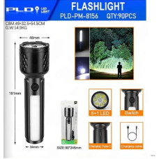 Фонарь ручной аккум. PLD-PM-8156, 6+1LED, type-c