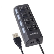 Perfeo USB-HUB 4 Port, (PF-H030 Black) чёрный 1/10 Perfeo USB-HUB 4 Port, (PF-H030 Black) чёрный 1/10