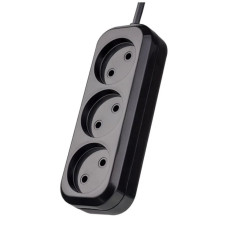 Удлинитель сетевой без заземления Perfeo "RU POWER", 3,0м, 3 розетки, чёрный (Р16-012) /45