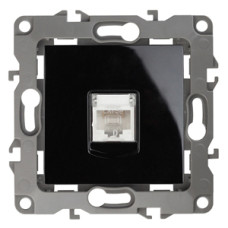 Розетка информационная RJ45, Эра12, 12-3107-06 ЭРА чёрный 10/100 ЦЕНА ▼