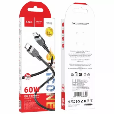 Кабель X109 60W C - C(L=2M) черный hoco