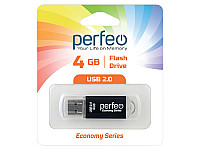 Perfeo USB флэш-диск 4GB E01 Black economy series /10