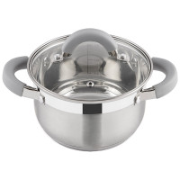 Кастрюля Felicità, объем 2 л, из нерж стали с крышкой из жаропрочного стекла, размер 16*10 см 1/6