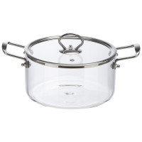 Кастрюля ITALIANO, объем 2,5 л, из жаропрочного боросиликатного стекла с крышкой с пароотводом 1/6