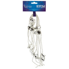 Бусы "Колокольчики", длина 2,7м, цвет - серебро