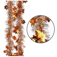 Мишура со снежинками "Новый год"  цвет серебро+медь