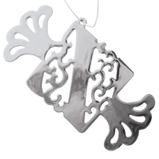 Металлическая подвеска "Конфета", 11,7х6,4 см, серебро Металлическая подвеска "Конфета", 11,7х6,4 см, серебро