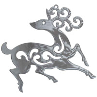 Металлическая подвеска "Олень", 11,4х10,2 см, серебро Металлическая подвеска "Олень", 11,4х10,2 см, серебро