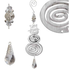 Металлическая подвеска "Снеговик", 6,7х12 см, серебро