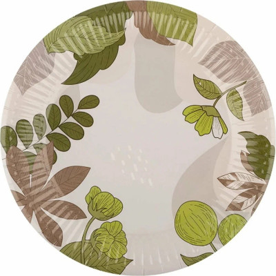 Набор бумажных тарелок "Nature" 18 см, 6 шт Набор бумажных тарелок "Nature" 18 см, 6 шт