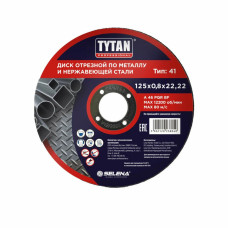 Tytan Professional диск отрезной по металлу и нержавеющей стали 125х0,8х22,22 Tytan Professional диск отрезной по металлу и нержавеющей стали 125х0,8х22,22