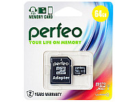 Карта памяти Perfeo microSDXC 64GB High-Capacity (Class 10) UHS-1 с адаптером /10