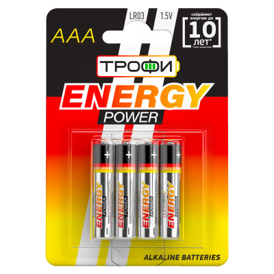 Батарейка Трофи LR03-4BL 4/960