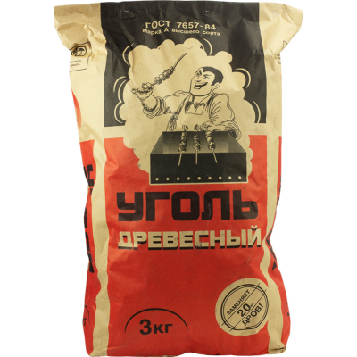 Уголь древесный 3 кг