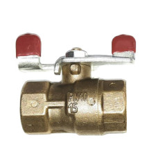 Кран шаровый муфтовый латунный КШ-20 для воды, бабочка, внутр./внутр, без покрытия ЦЕНА ▼