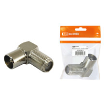 Переходник гнездо TDM F - штекер TV угловой, инд. упаковка 10/100/1000 Переходник гнездо TDM F - штекер TV угловой, инд. упаковка 10/100/1000