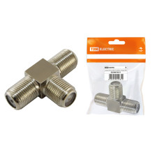 Соединитель кабеля TDM тройник гнезда, инд. упаковка 10/100