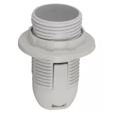 Патрон Е14 с кольцом пластик, белый /10