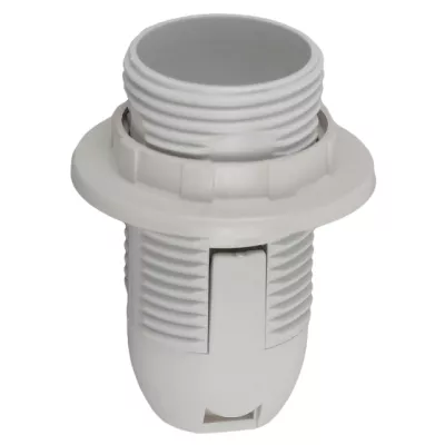 Патрон Е14 с кольцом пластик, белый /10