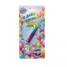 Свеча в торт "Акварель", цифра 7, 5,5 см Свеча в торт "Акварель", цифра 7, 5,5 см