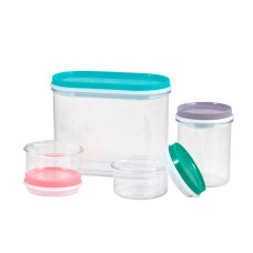 Универсальный набор банок для хранения SB-1 (4шт, пластик) Рыжий кот 1/12 Универсальный набор банок для хранения SB-1 (4шт, пластик) Рыжий кот 1/12