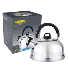 Чайник Casual, объем 2,7 л, из нерж стали со свистком, зеркальная полировка, без тм Чайник Casual, объем 2,7 л, из нерж стали со свистком, зеркальная полировка, без тм