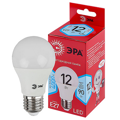 ЭРА Лампа светодиодная RED LINE LED A60-12W-840-E27 R Е27 / E27 12 Вт груша нейтральный белый свет