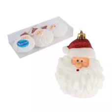 Набор елочных украшений "Санты" 3шт х 10см, материал: пластмасса, полиэстер, цвет красный