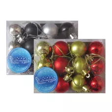 Набор шаров  24шт х 3см, материал: пластмасса, полиэстер, цвет в ассортименте