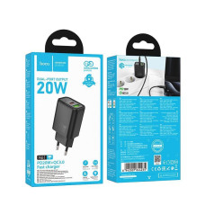Сетевое зарядное устройство hoco N61 PD20W+QC3.0 черный