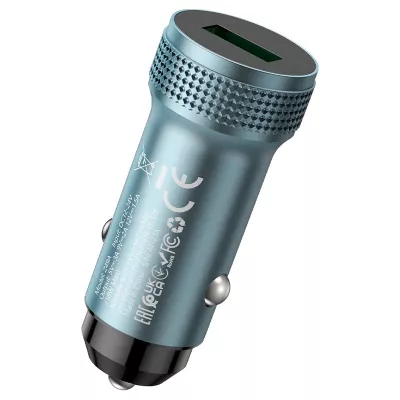 Автомобильное зарядное устройство Z49A один порт металлический серый hoco