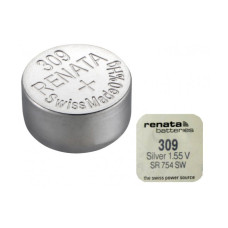 Батарейка Renata SR309/SR754SW 1.55V, 80mAh, 7.9x5.4mm (10/100) Батарейка Renata SR309/SR754SW 1.55V, 80mAh, 7.9x5.4mm (10/100)