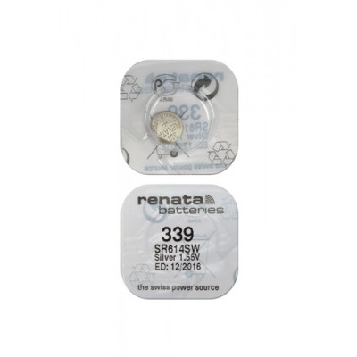 Батарейка Renata SR339/SR614SW 1.55V, 11mAh, 6.8x1.4mm (10/100) Батарейка Renata SR339/SR614SW 1.55V, 11mAh, 6.8x1.4mm (10/100)