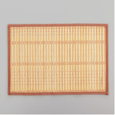 Салфетка сервировочная из бамбука BM-06, цвет: бело-коричневый, подложка: EVA